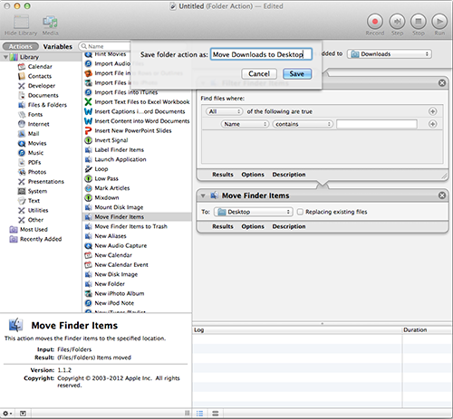Automatically move downloaded files to your desktop in OS X, Step 6